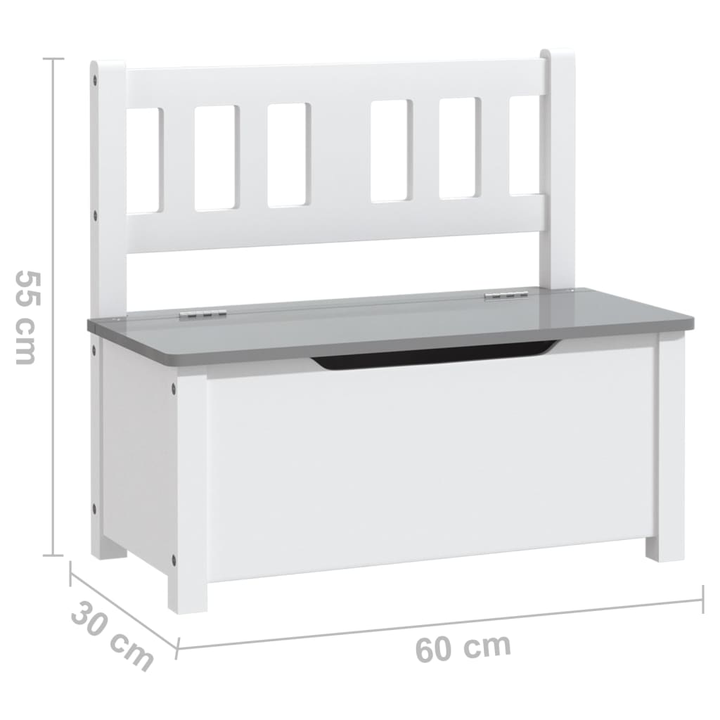 3-delige Kindertafel- en stoelenset MDF wit en grijs is nu te koop bij PeponiXL, paradijselijk wonen!