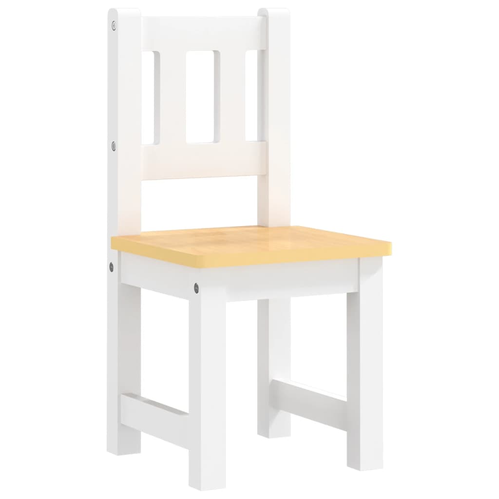 4-delige Kindertafel- en stoelenset MDF wit en beige is nu te koop bij PeponiXL, paradijselijk wonen!