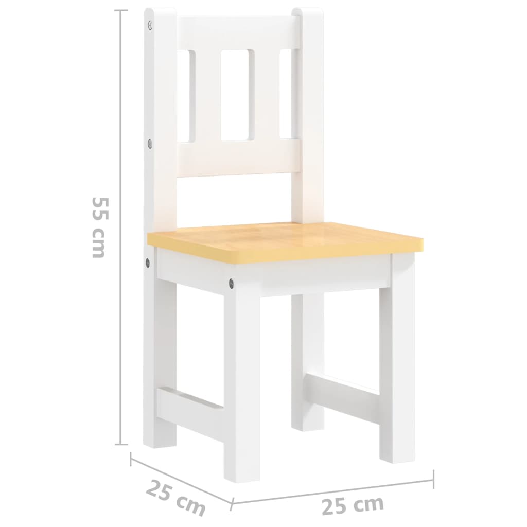 4-delige Kindertafel- en stoelenset MDF wit en beige is nu te koop bij PeponiXL, paradijselijk wonen!