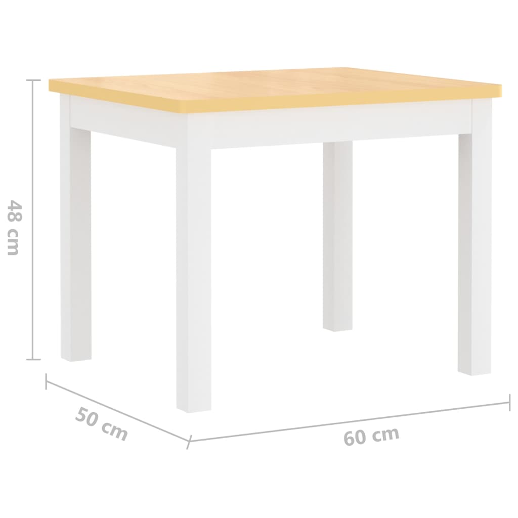 4-delige Kindertafel- en stoelenset MDF wit en beige is nu te koop bij PeponiXL, paradijselijk wonen!