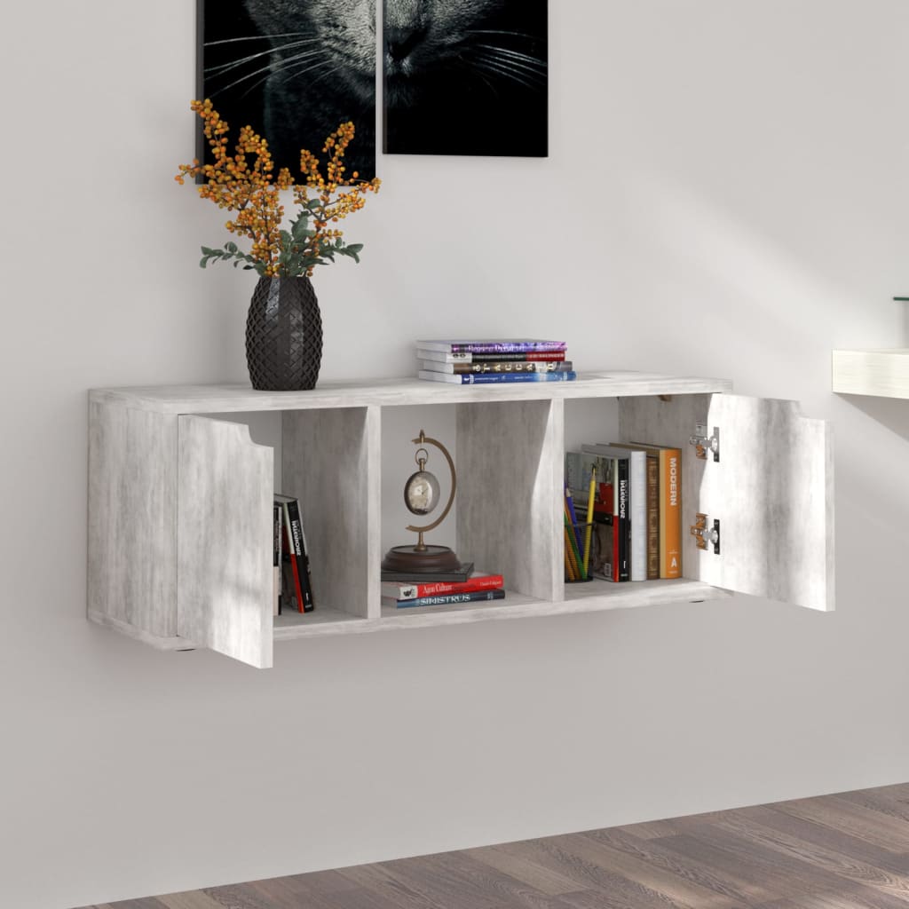 Tv-meubel 88,5x27,5x30,5 cm bewerkt hout betongrijs is nu te koop bij PeponiXL, paradijselijk wonen!