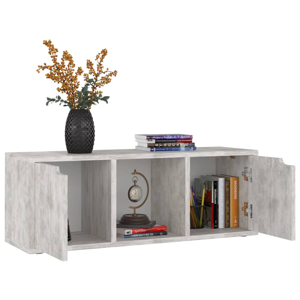 Tv-meubel 88,5x27,5x30,5 cm bewerkt hout betongrijs is nu te koop bij PeponiXL, paradijselijk wonen!