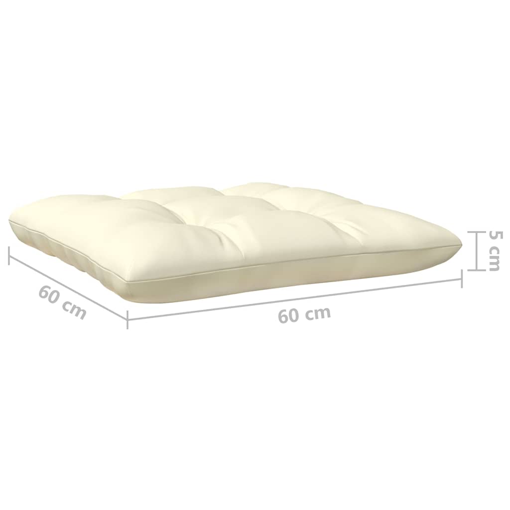 Tuinvoetenbank met crèmekleurig kussen massief grenenhout is nu te koop bij PeponiXL, paradijselijk wonen!