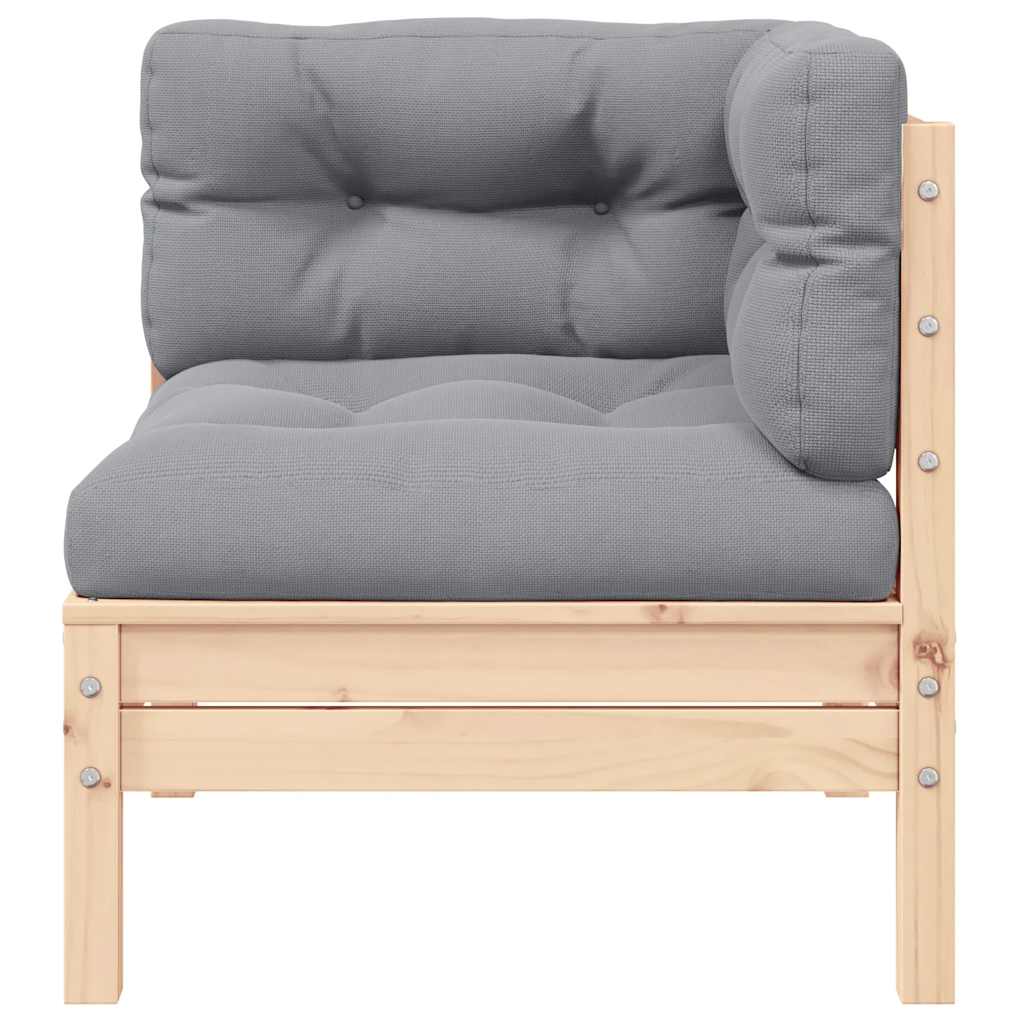 Tuinbank 2-zits met grijze kussens massief grenenhout is nu te koop bij PeponiXL, paradijselijk wonen!