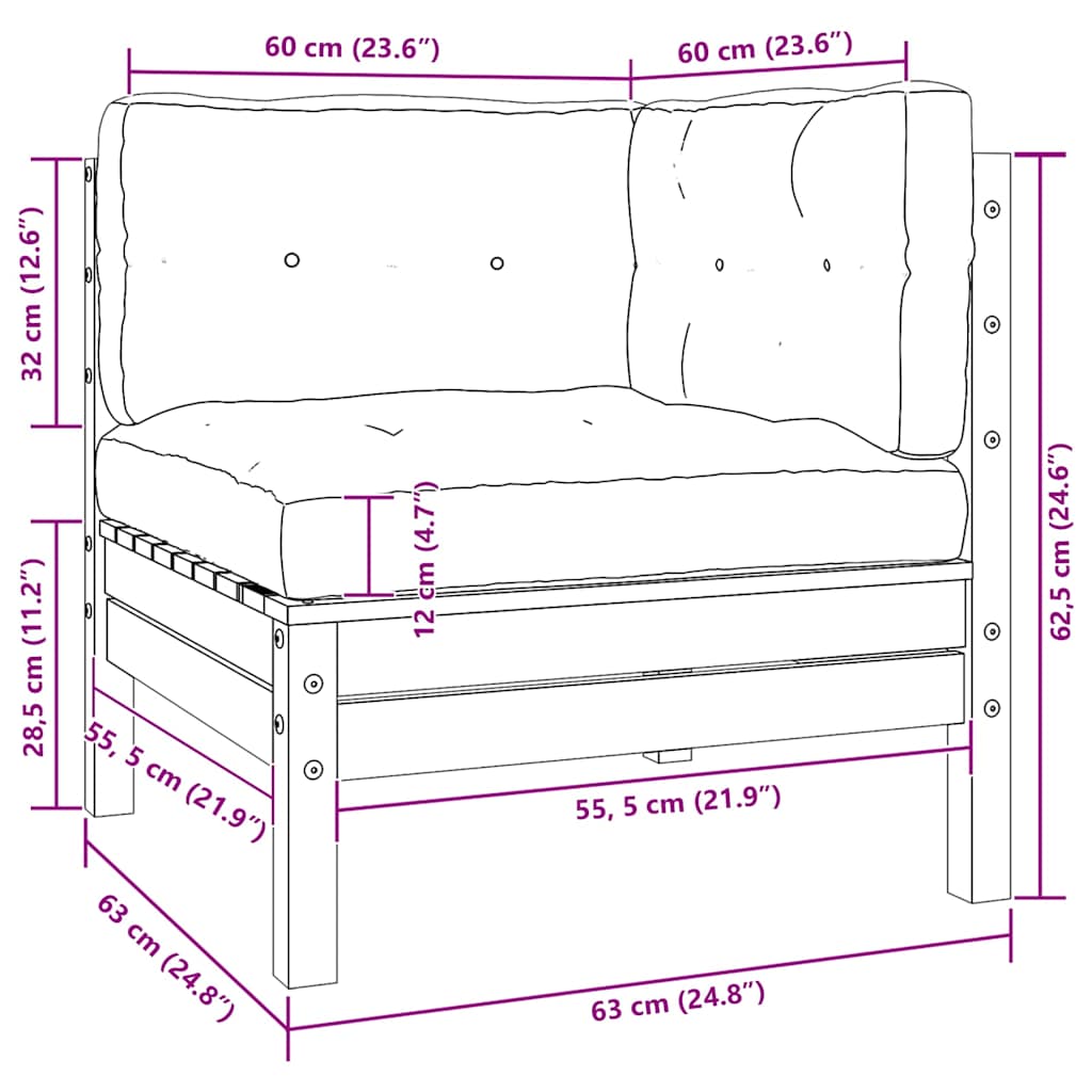 Tuinbank 2-zits met grijze kussens massief grenenhout is nu te koop bij PeponiXL, paradijselijk wonen!