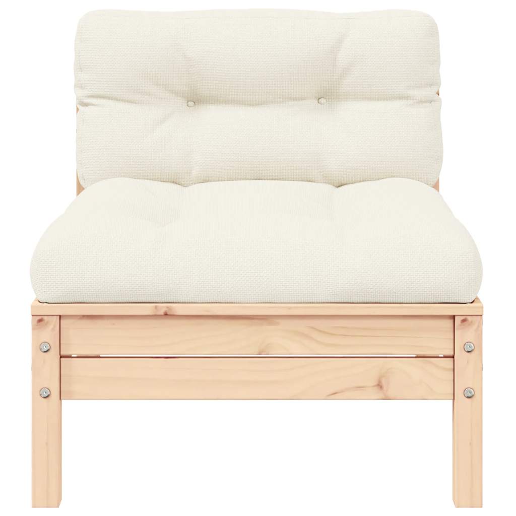 Tuinbank 2-zits met crèmekleurige kussens massief grenenhout is nu te koop bij PeponiXL, paradijselijk wonen!