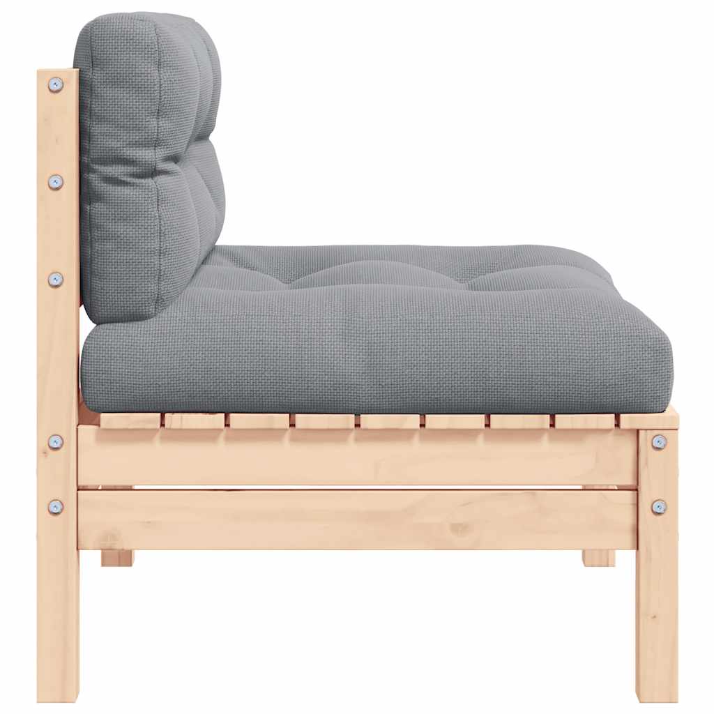Tuinbank 2-zits met crèmekleurige kussens massief grenenhout is nu te koop bij PeponiXL, paradijselijk wonen!