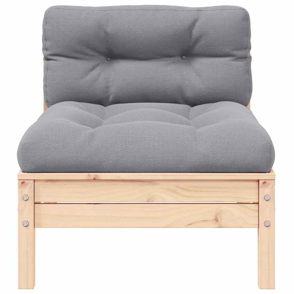3-delige Loungeset met grijze kussens massief grenenhout is nu te koop bij PeponiXL, paradijselijk wonen!