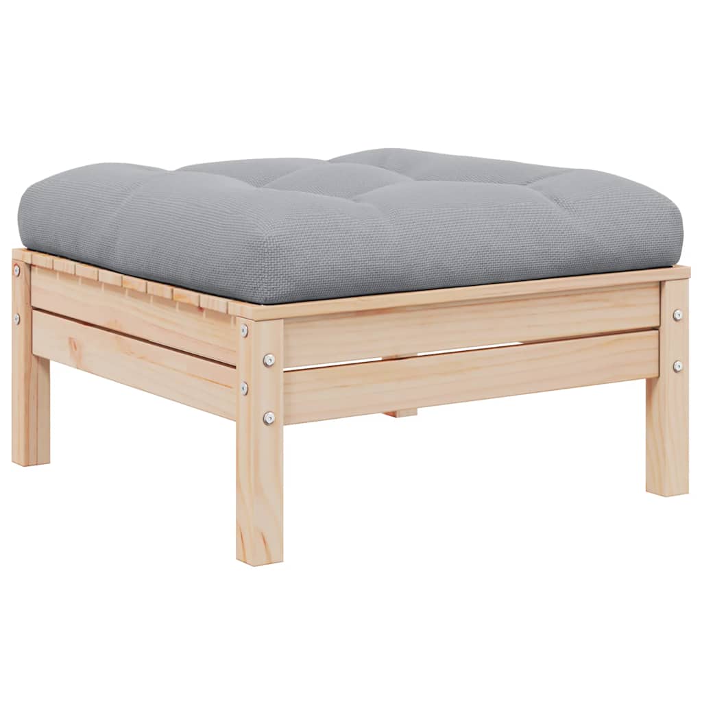 3-delige Loungeset met grijze kussens massief grenenhout is nu te koop bij PeponiXL, paradijselijk wonen!