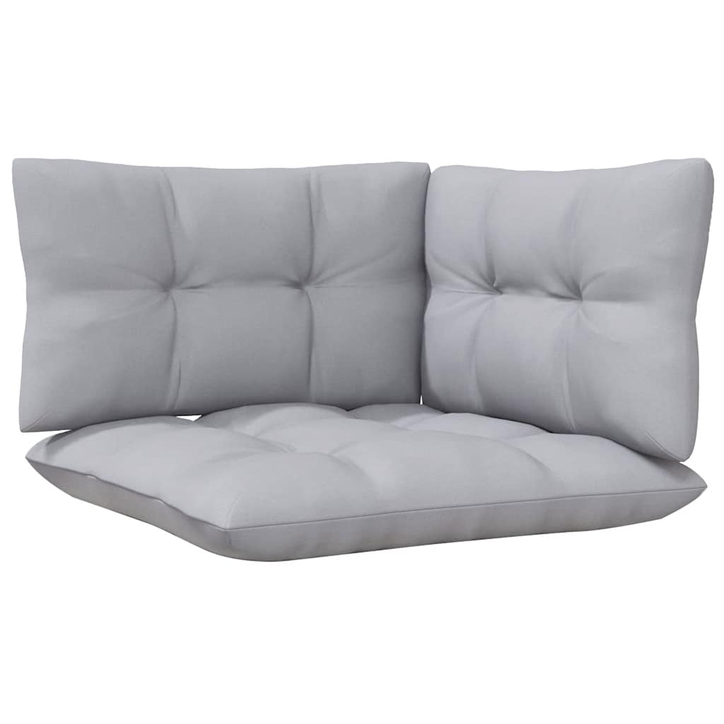 3-delige Loungeset met grijze kussens massief grenenhout is nu te koop bij PeponiXL, paradijselijk wonen!