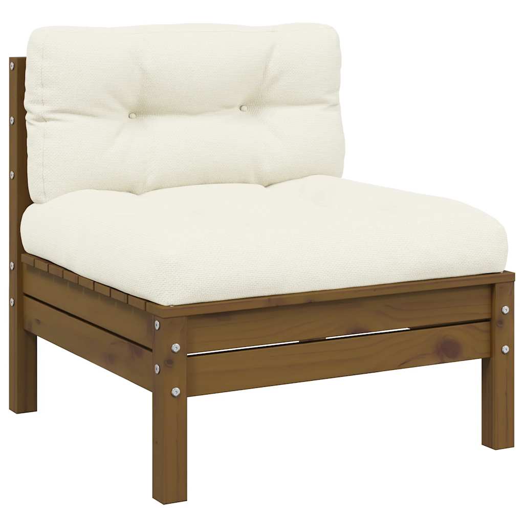 3-delige Loungeset met crèmekleurige kussens massief grenenhout is nu te koop bij PeponiXL, paradijselijk wonen!
