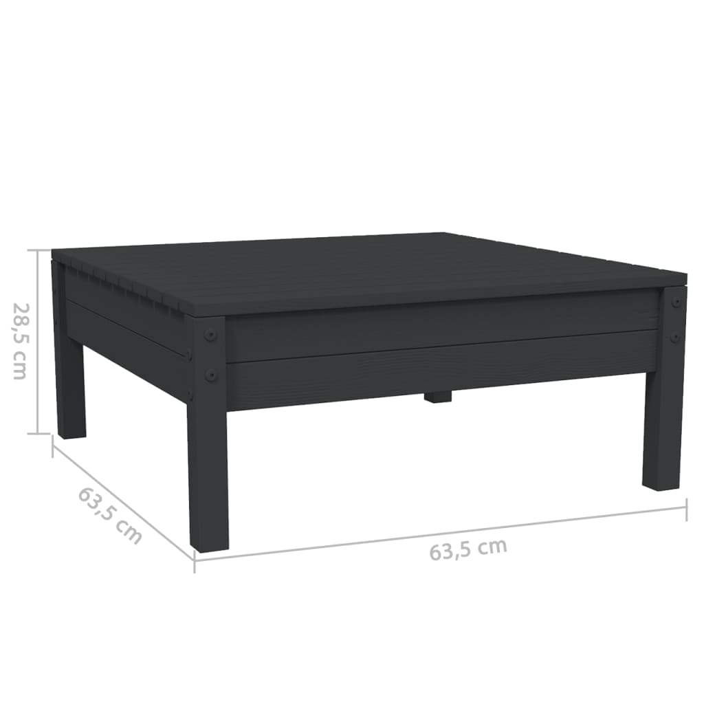 3-delige Loungeset met kussens massief grenenhout zwart is nu te koop bij PeponiXL, paradijselijk wonen!