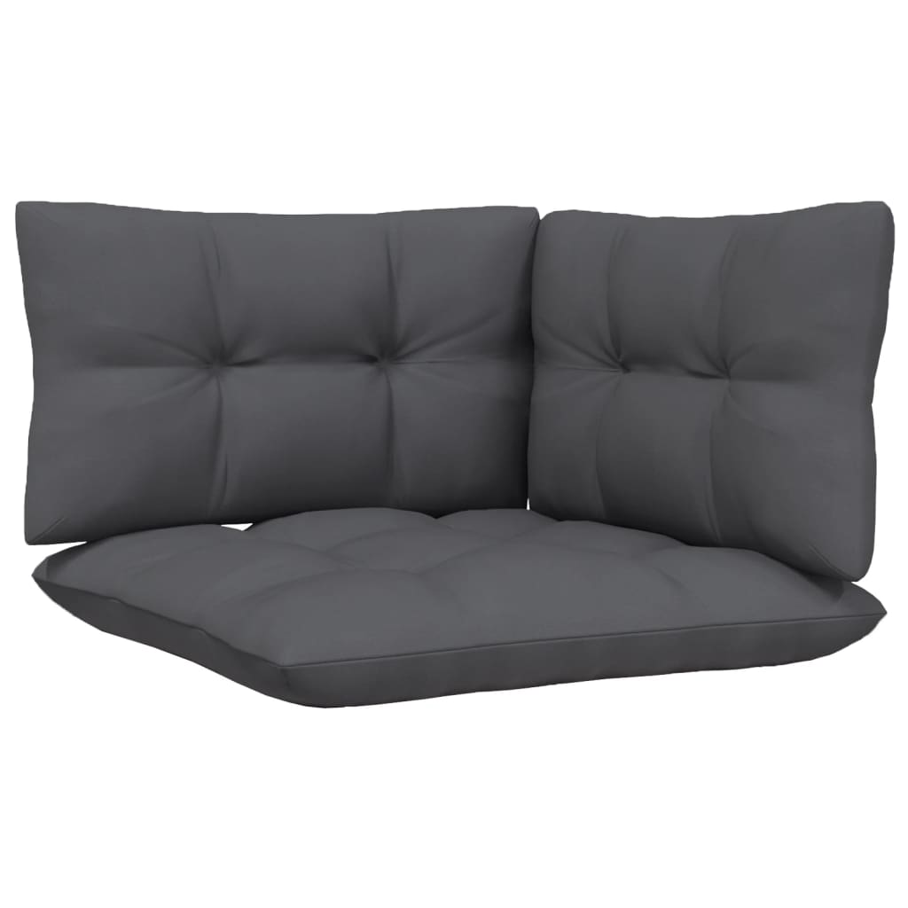 3-delige Loungeset met kussens massief grenenhout zwart is nu te koop bij PeponiXL, paradijselijk wonen!