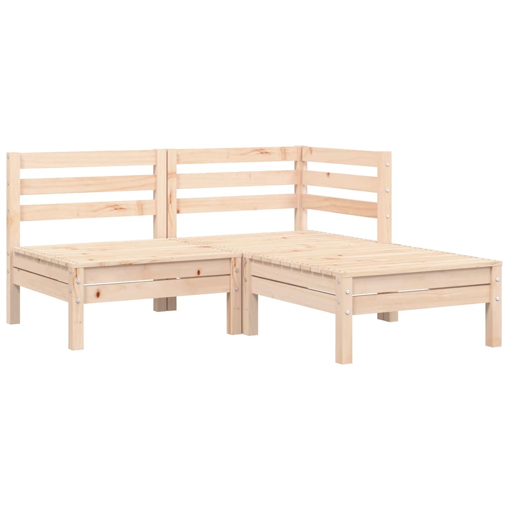 3-delige Loungeset met grijze kussens massief grenenhout is nu te koop bij PeponiXL, paradijselijk wonen!