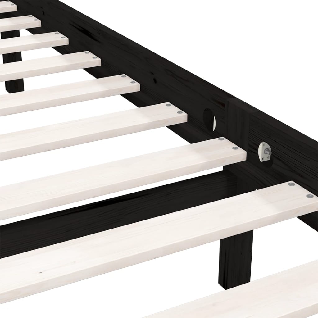 Bedframe massief grenenhout zwart 75x190 cm is nu te koop bij PeponiXL, paradijselijk wonen!