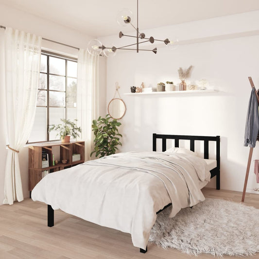 Bedframe massief grenenhout zwart 75x190 cm is nu te koop bij PeponiXL, paradijselijk wonen!