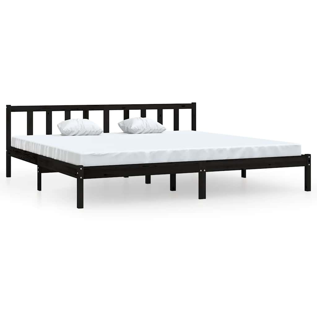 Bedframe massief grenenhout zwart 200x200 cm is nu te koop bij PeponiXL, paradijselijk wonen!