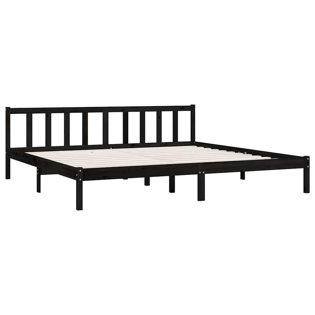 Bedframe massief grenenhout zwart 200x200 cm is nu te koop bij PeponiXL, paradijselijk wonen!