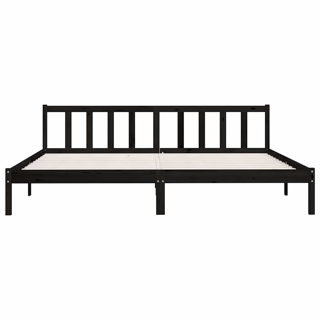 Bedframe massief grenenhout zwart 200x200 cm is nu te koop bij PeponiXL, paradijselijk wonen!