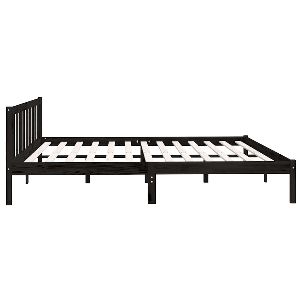 Bedframe massief grenenhout zwart 200x200 cm is nu te koop bij PeponiXL, paradijselijk wonen!