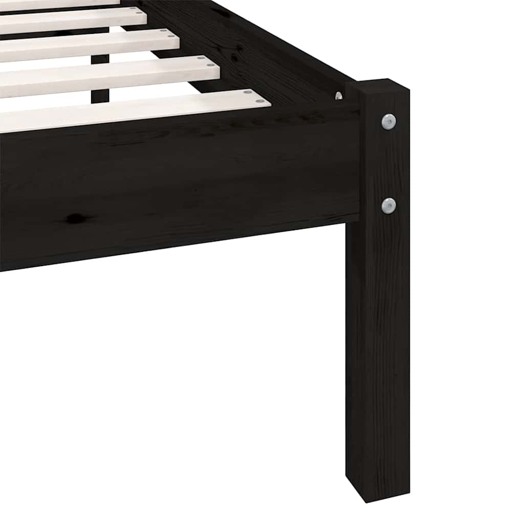Bedframe massief grenenhout zwart 200x200 cm is nu te koop bij PeponiXL, paradijselijk wonen!