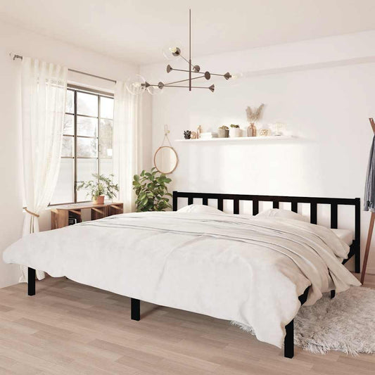 Bedframe massief grenenhout zwart 200x200 cm is nu te koop bij PeponiXL, paradijselijk wonen!