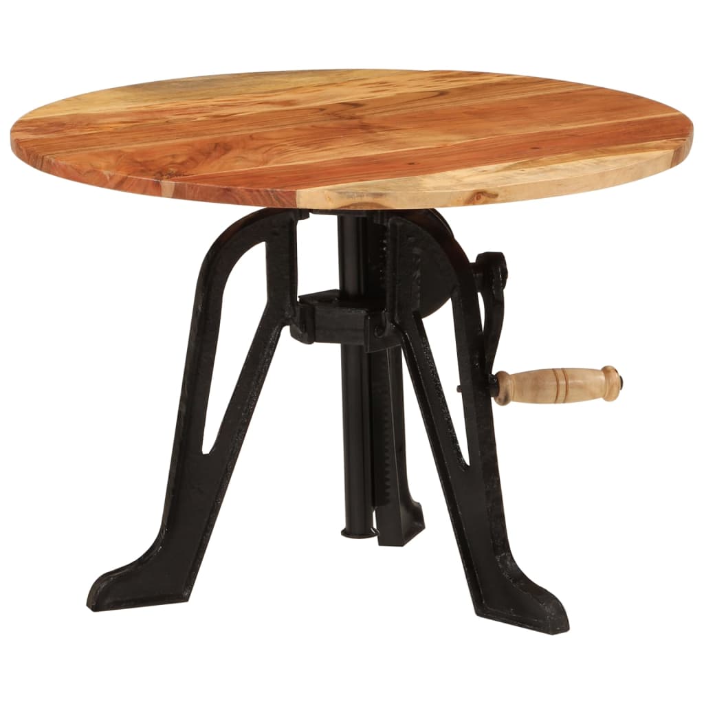 Bijzettafel 60x(42-62) cm massief acaciahout en gietijzer is nu te koop bij PeponiXL, paradijselijk wonen!
