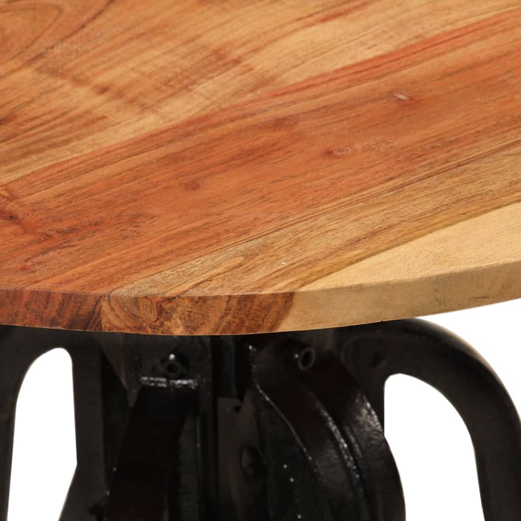 Bijzettafel 60x(42-62) cm massief acaciahout en gietijzer is nu te koop bij PeponiXL, paradijselijk wonen!