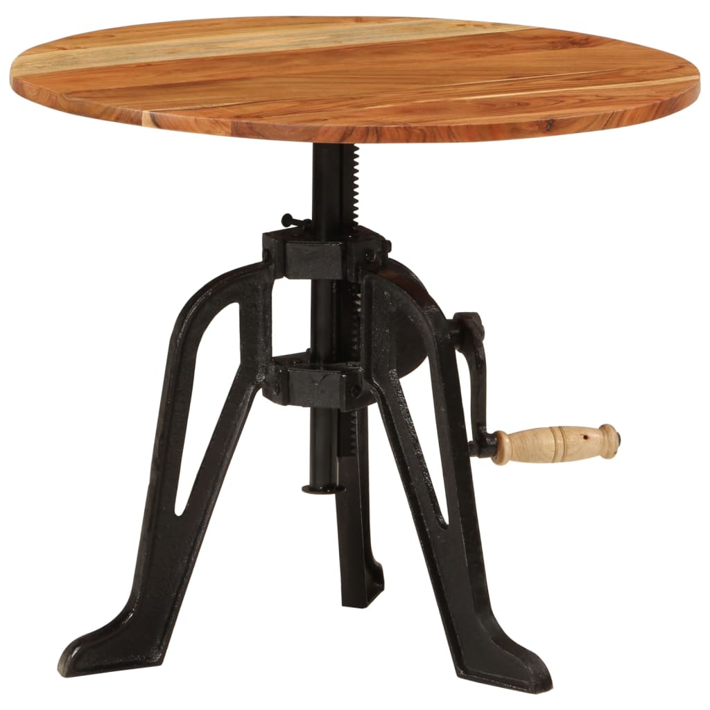 Bijzettafel 60x(42-62) cm massief acaciahout en gietijzer is nu te koop bij PeponiXL, paradijselijk wonen!