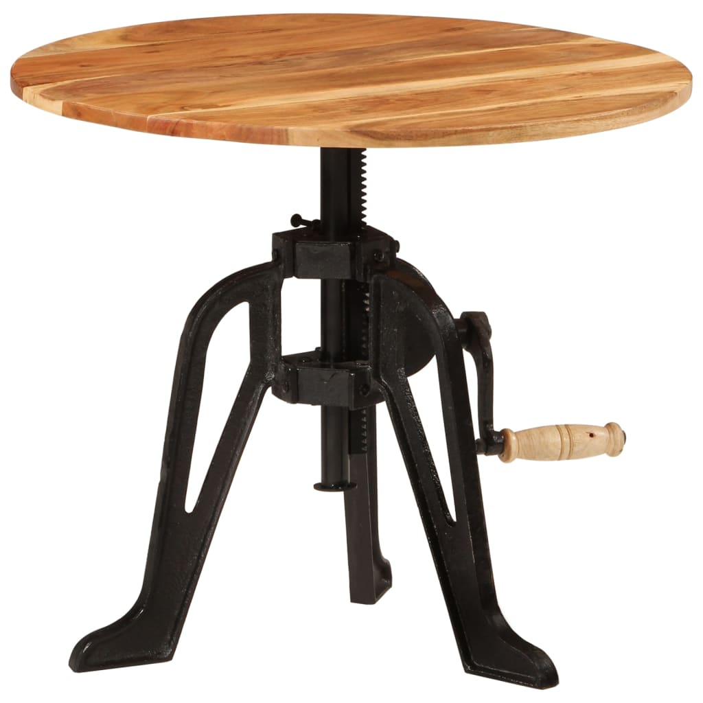 Bijzettafel 60x(42-62) cm massief acaciahout en gietijzer is nu te koop bij PeponiXL, paradijselijk wonen!