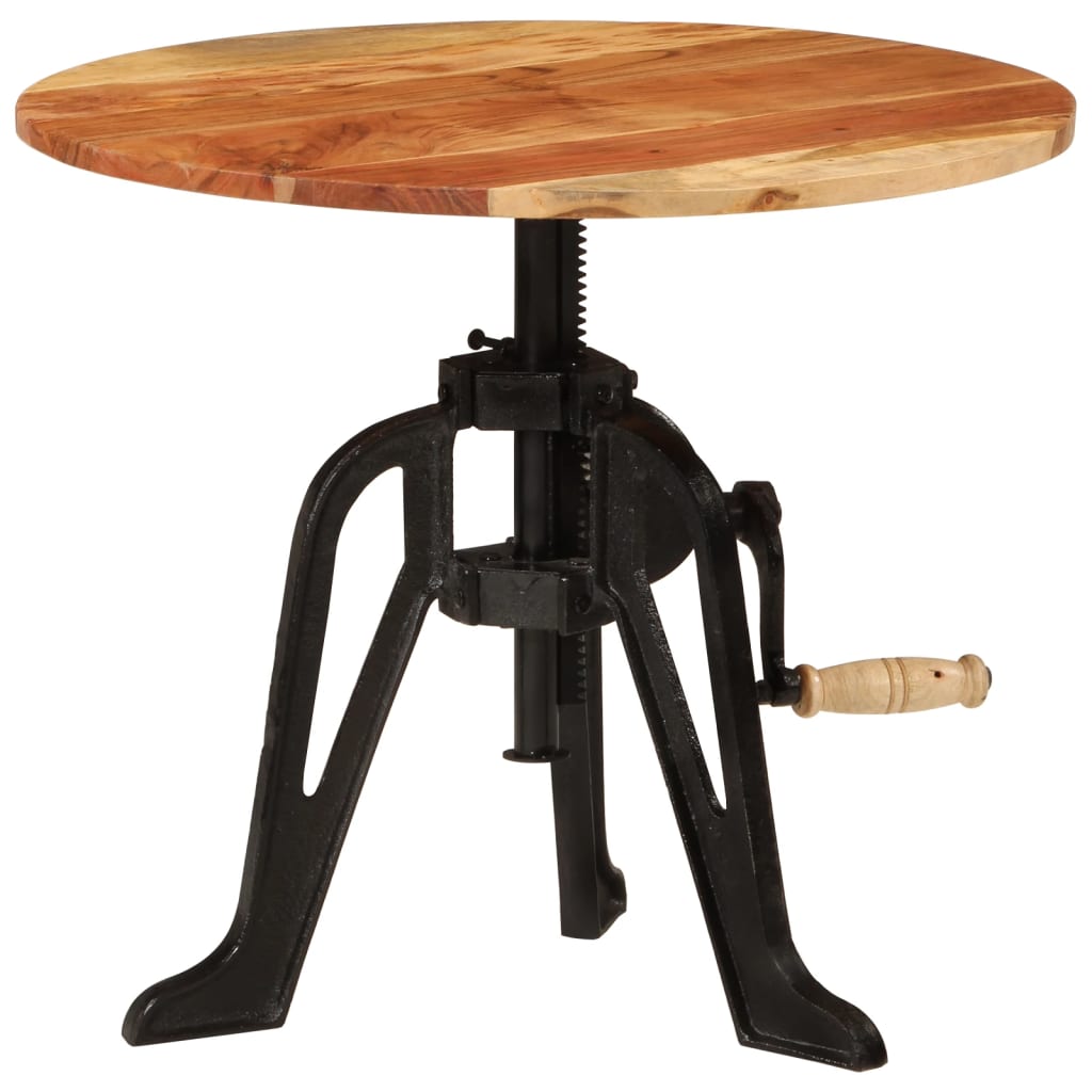 Bijzettafel 60x(42-62) cm massief acaciahout en gietijzer is nu te koop bij PeponiXL, paradijselijk wonen!