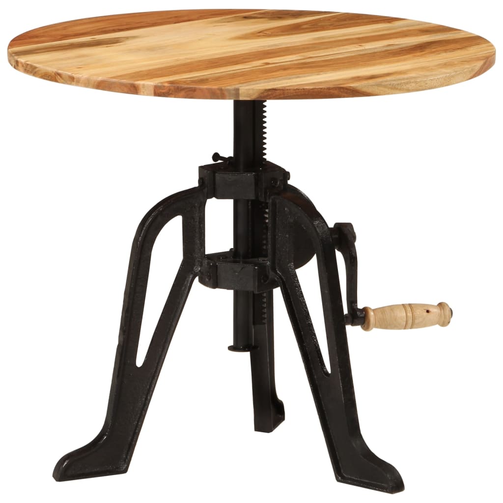 Bijzettafel 60x(42-62) cm massief acaciahout en gietijzer is nu te koop bij PeponiXL, paradijselijk wonen!