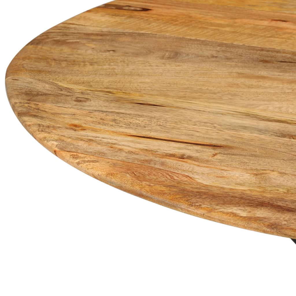 Eettafel Ø110x78 cm massief mangohout en staal is nu te koop bij PeponiXL, paradijselijk wonen!