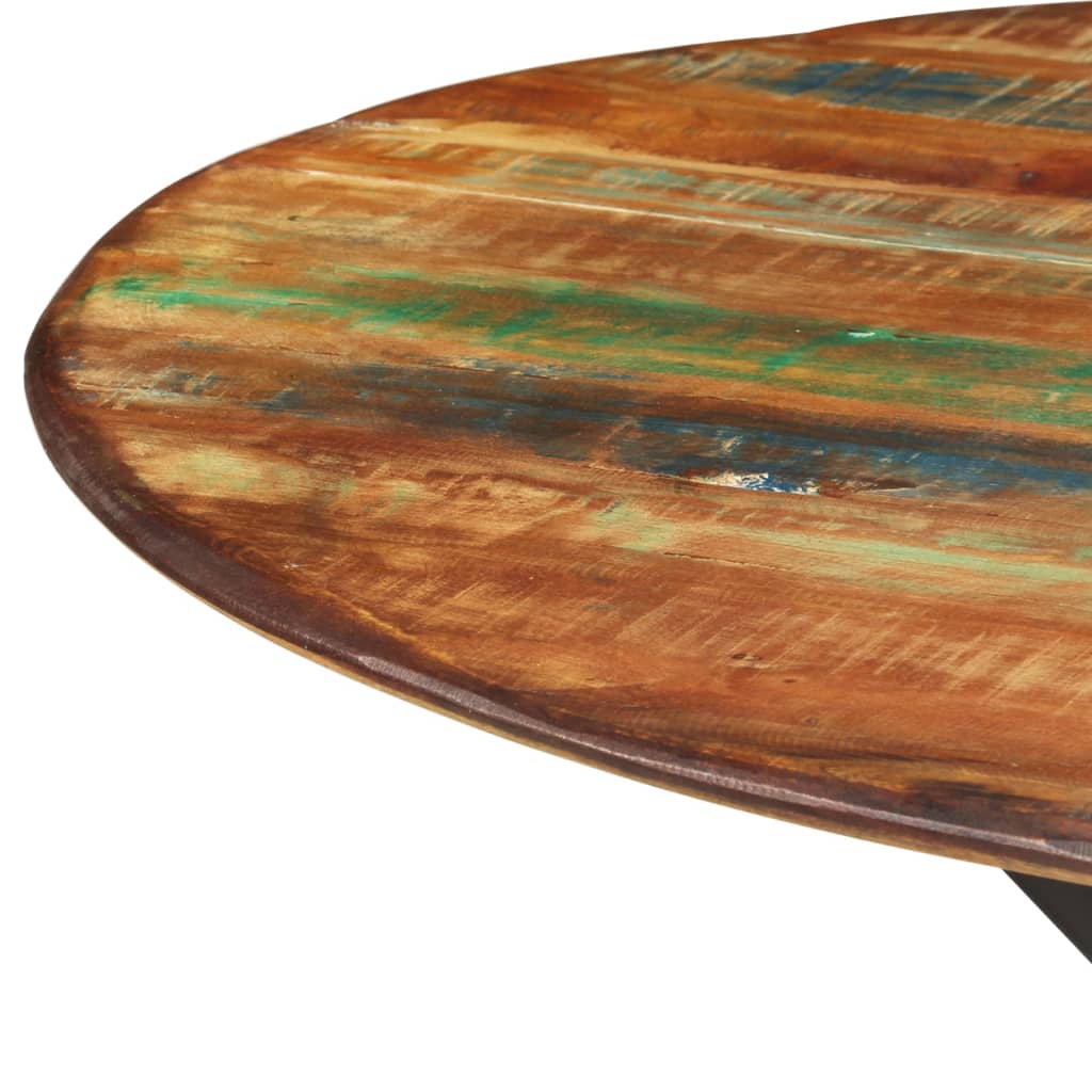 Eettafel Ø110x78 cm massief gerecycled hout en staal is nu te koop bij PeponiXL, paradijselijk wonen!