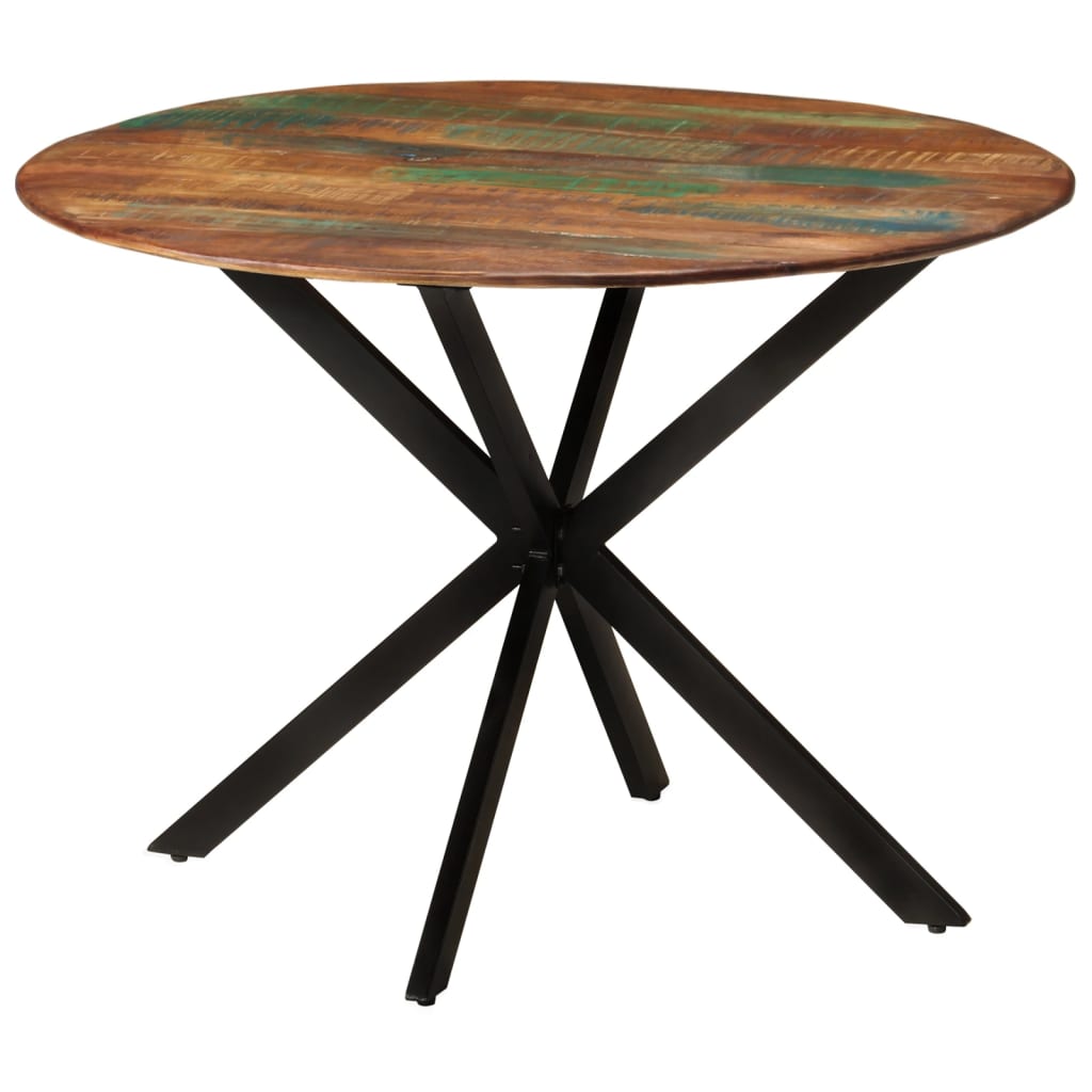 Eettafel Ø110x78 cm massief gerecycled hout en staal is nu te koop bij PeponiXL, paradijselijk wonen!