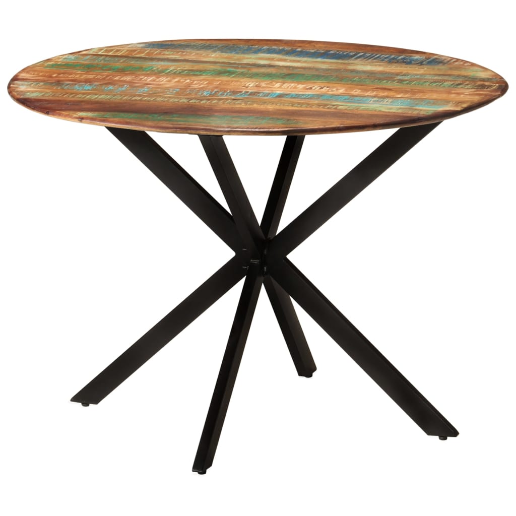 Eettafel Ø110x78 cm massief gerecycled hout en staal is nu te koop bij PeponiXL, paradijselijk wonen!