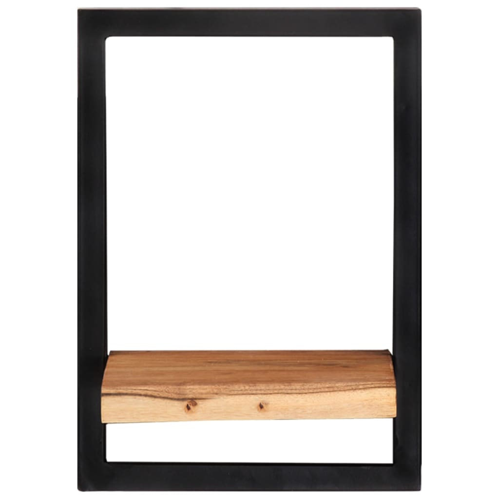 Wandschappen 2 st 25x25x35 cm massief acaciahout en staal is nu te koop bij PeponiXL, paradijselijk wonen!