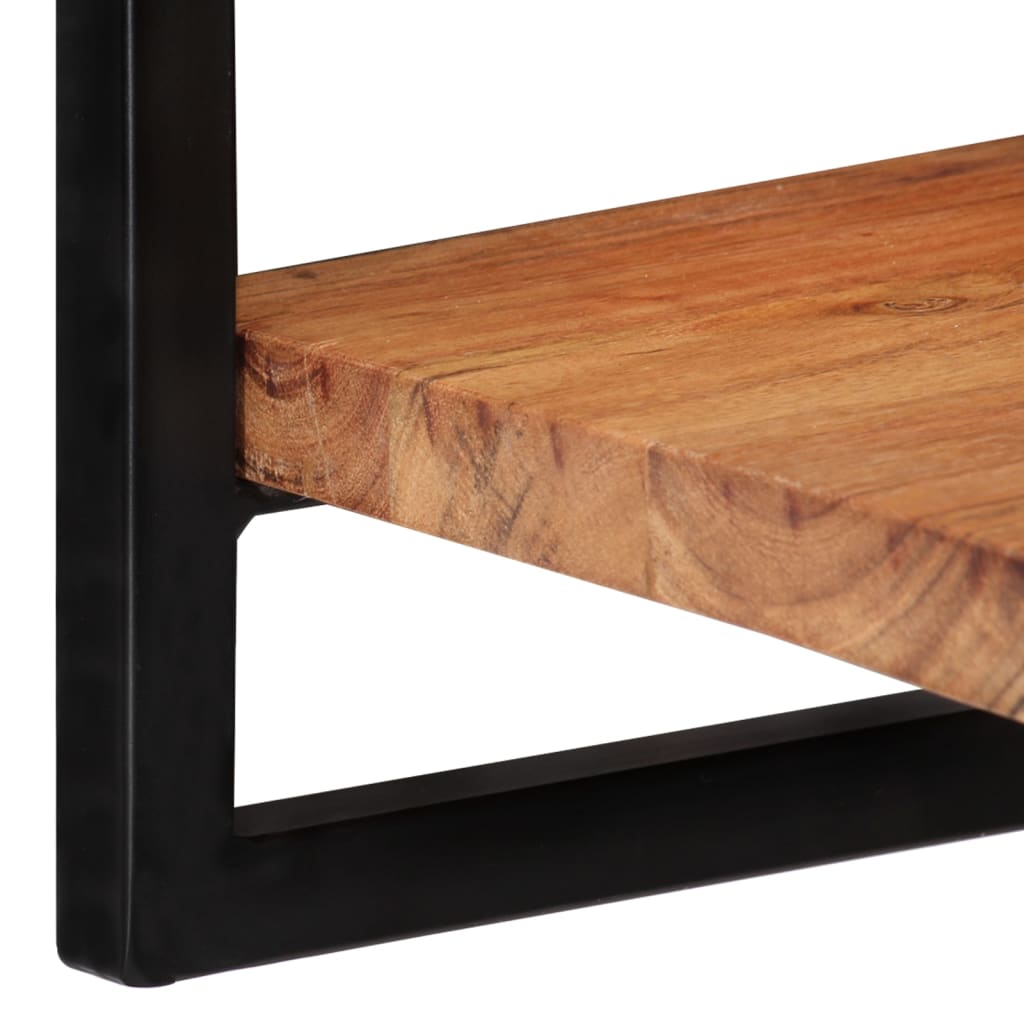 Wandschappen 2 st 25x25x35 cm massief acaciahout en staal is nu te koop bij PeponiXL, paradijselijk wonen!