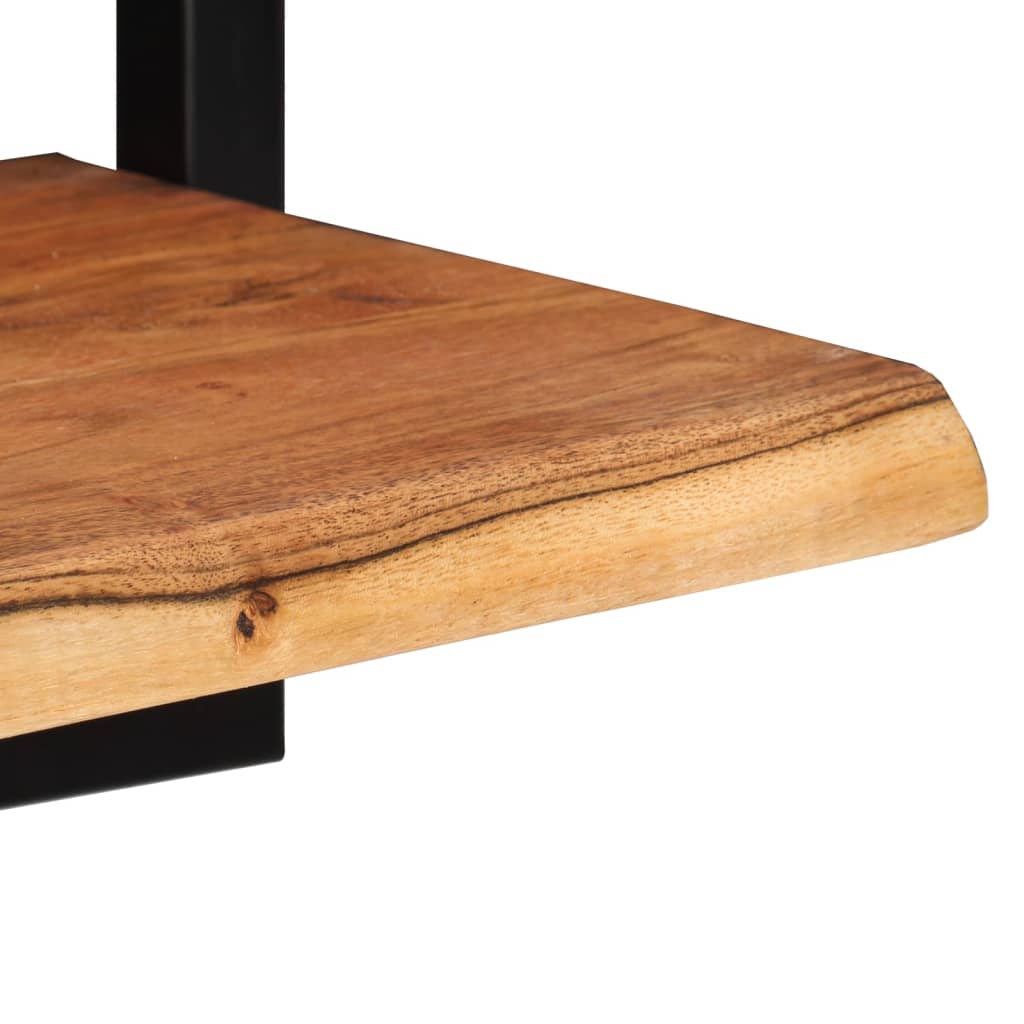 Wandschappen 2 st 25x25x35 cm massief acaciahout en staal is nu te koop bij PeponiXL, paradijselijk wonen!