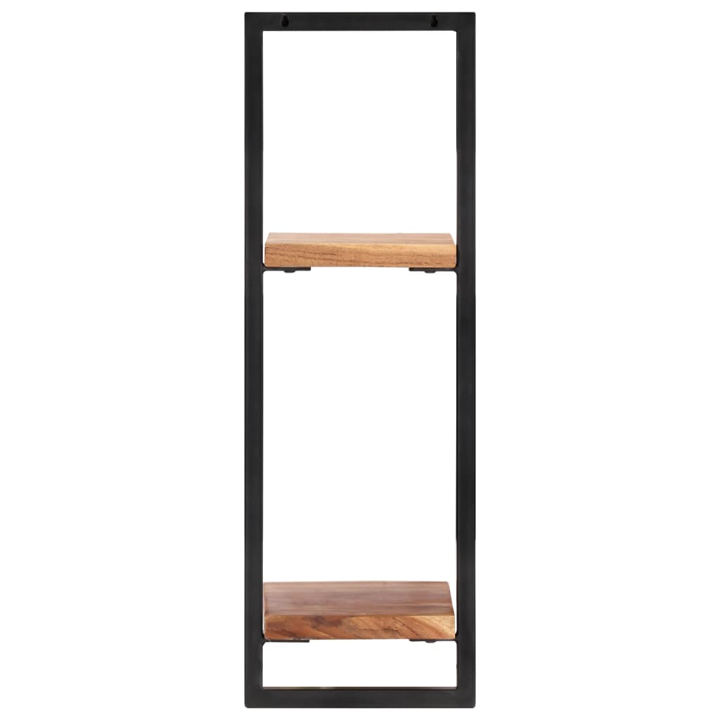 Wandschappen 2 st 25x25x75 cm massief acaciahout en staal is nu te koop bij PeponiXL, paradijselijk wonen!