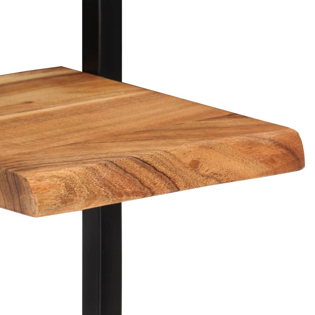 Wandschappen 2 st 25x25x75 cm massief acaciahout en staal is nu te koop bij PeponiXL, paradijselijk wonen!