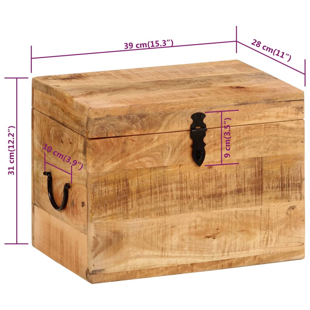 Opbergbox 39x28x31 cm massief mangohout is nu te koop bij PeponiXL, paradijselijk wonen!