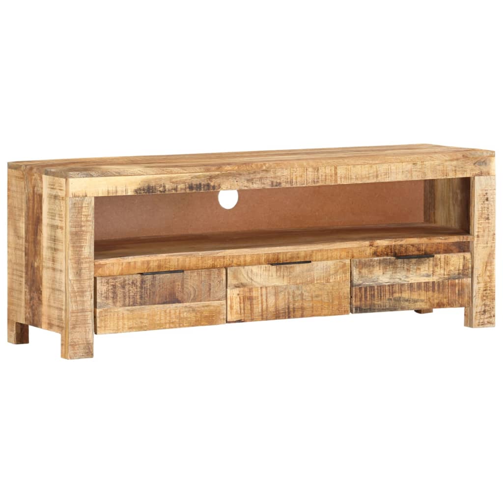 Tv-meubel 110x30x40 cm ruw mangohout is nu te koop bij PeponiXL, paradijselijk wonen!