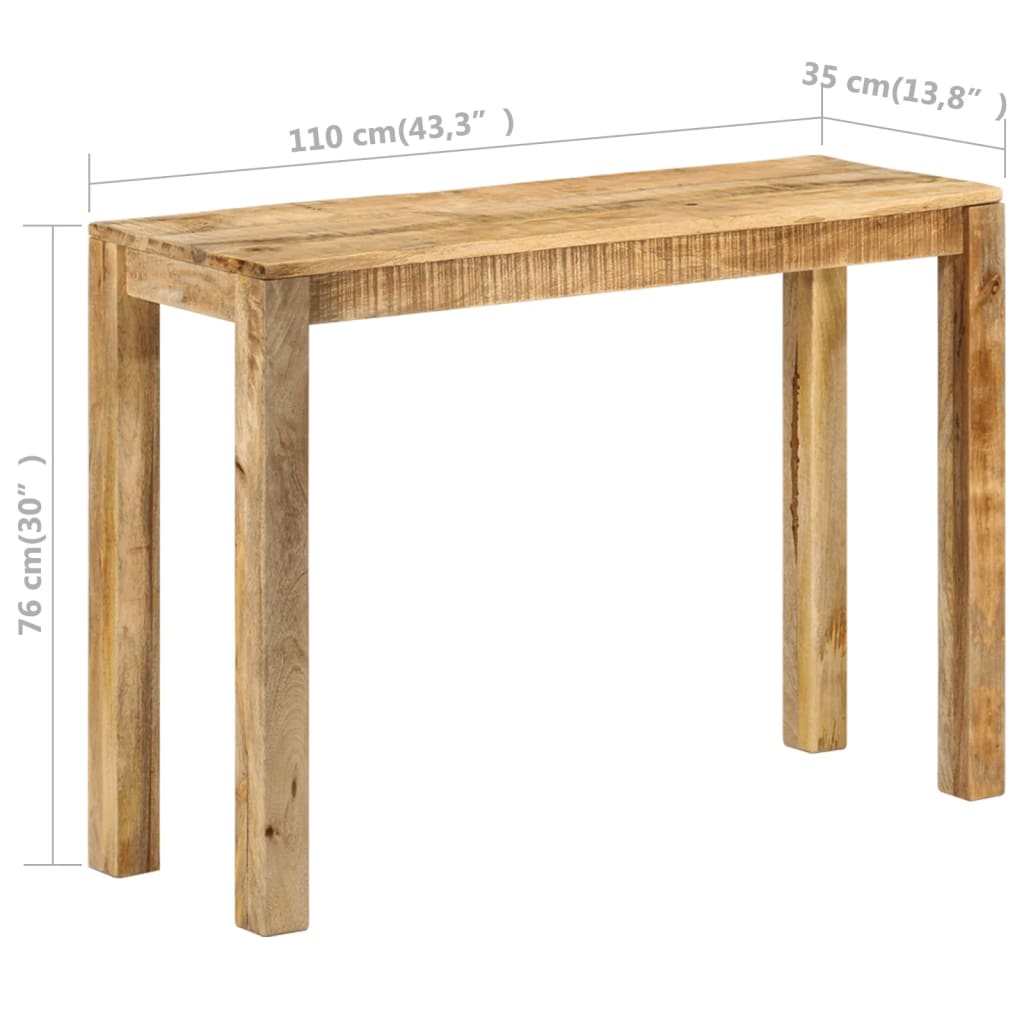 Wandtafel 110x35x76 cm ruw mangohout is nu te koop bij PeponiXL, paradijselijk wonen!