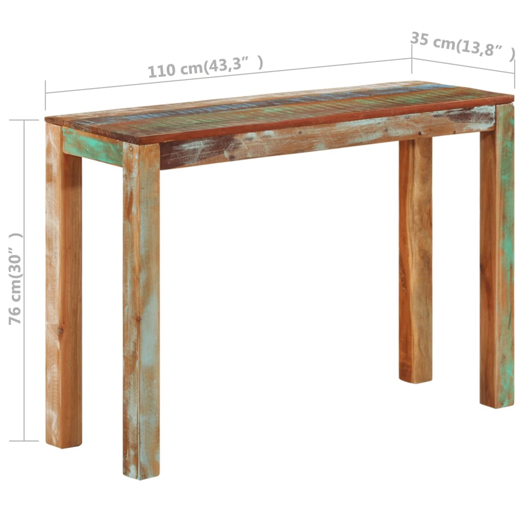 Wandtafel 110x35x76 cm massief gerecycled hout is nu te koop bij PeponiXL, paradijselijk wonen!