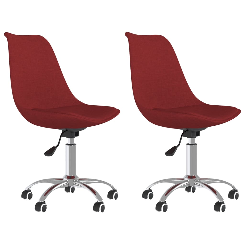 Eetkamerstoelen draaibaar 2 st stof wijnrood is nu te koop bij PeponiXL, paradijselijk wonen!