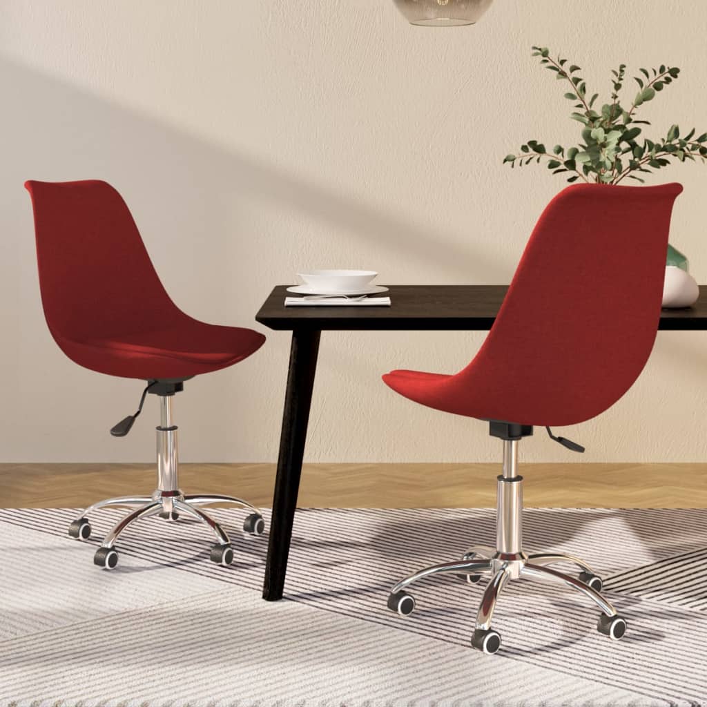 Eetkamerstoelen draaibaar 2 st stof wijnrood is nu te koop bij PeponiXL, paradijselijk wonen!