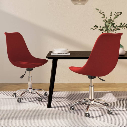 Eetkamerstoelen draaibaar 2 st stof wijnrood is nu te koop bij PeponiXL, paradijselijk wonen!