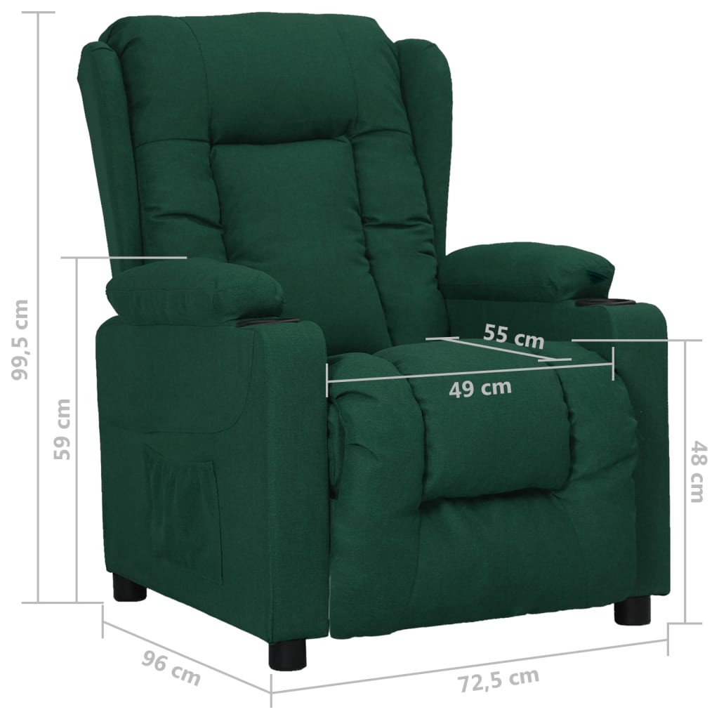 Fauteuil verstelbaar stof donkergroen is nu te koop bij PeponiXL, paradijselijk wonen!