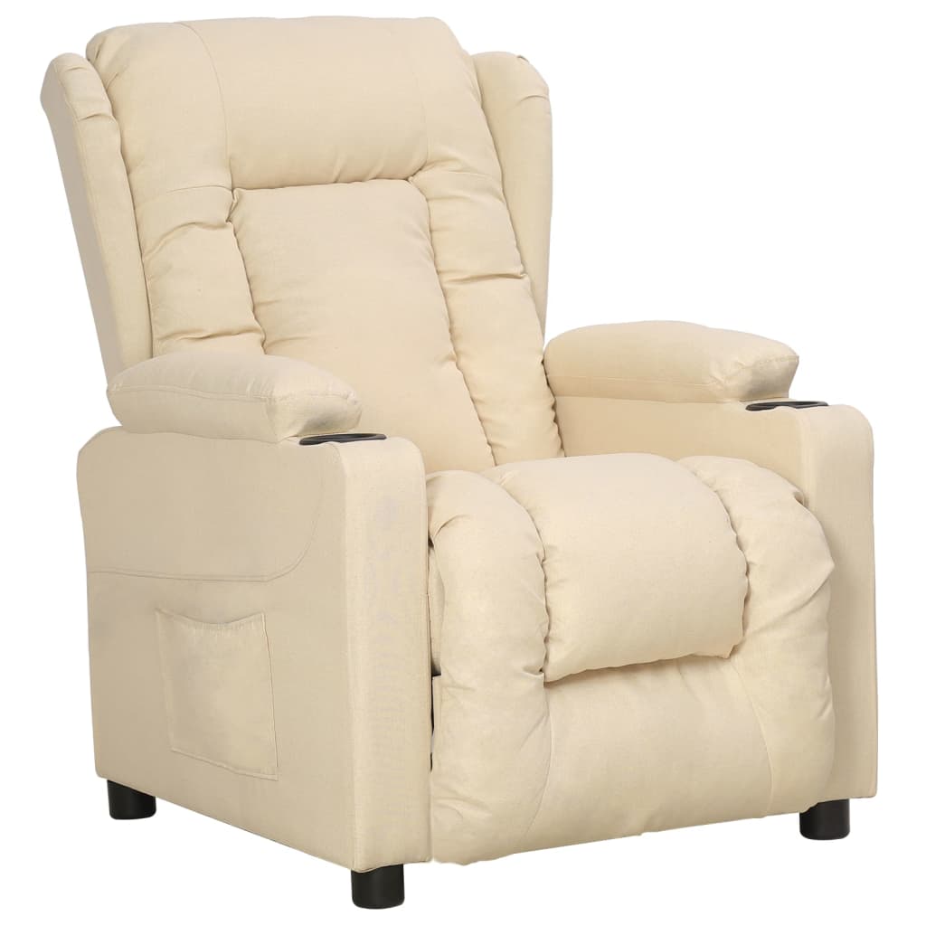 Fauteuil verstelbaar stof crèmekleurig is nu te koop bij PeponiXL, paradijselijk wonen!